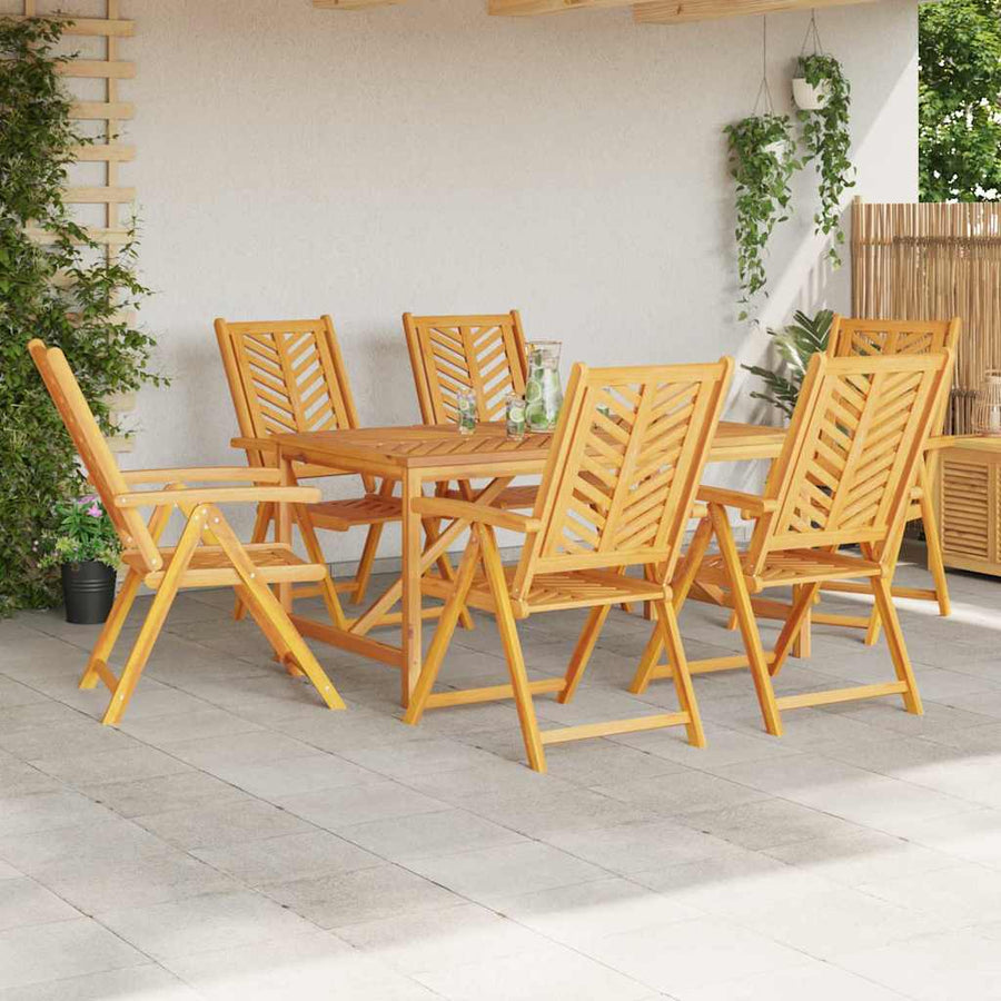 Tuin eettafelset 7 pcs Bruin Massief Acaciahout