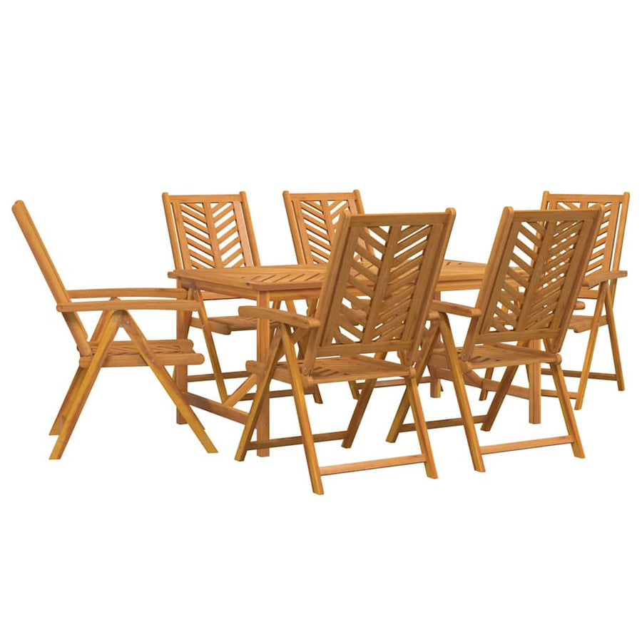 Tuin eettafelset 7 pcs Bruin Massief Acaciahout