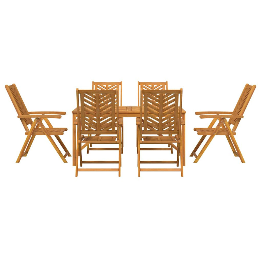 Tuin eettafelset 7 pcs Bruin Massief Acaciahout