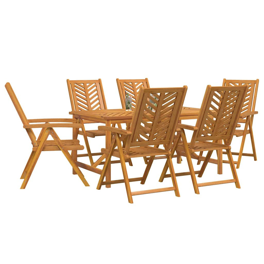 Tuin eettafelset 7 pcs Bruin Massief Acaciahout