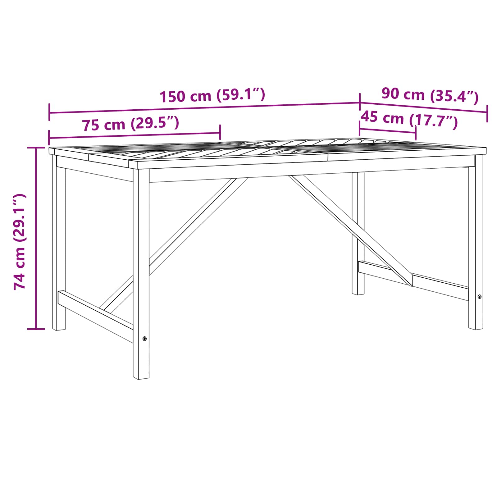 Tuin eettafelset 7 pcs Bruin Massief Acaciahout