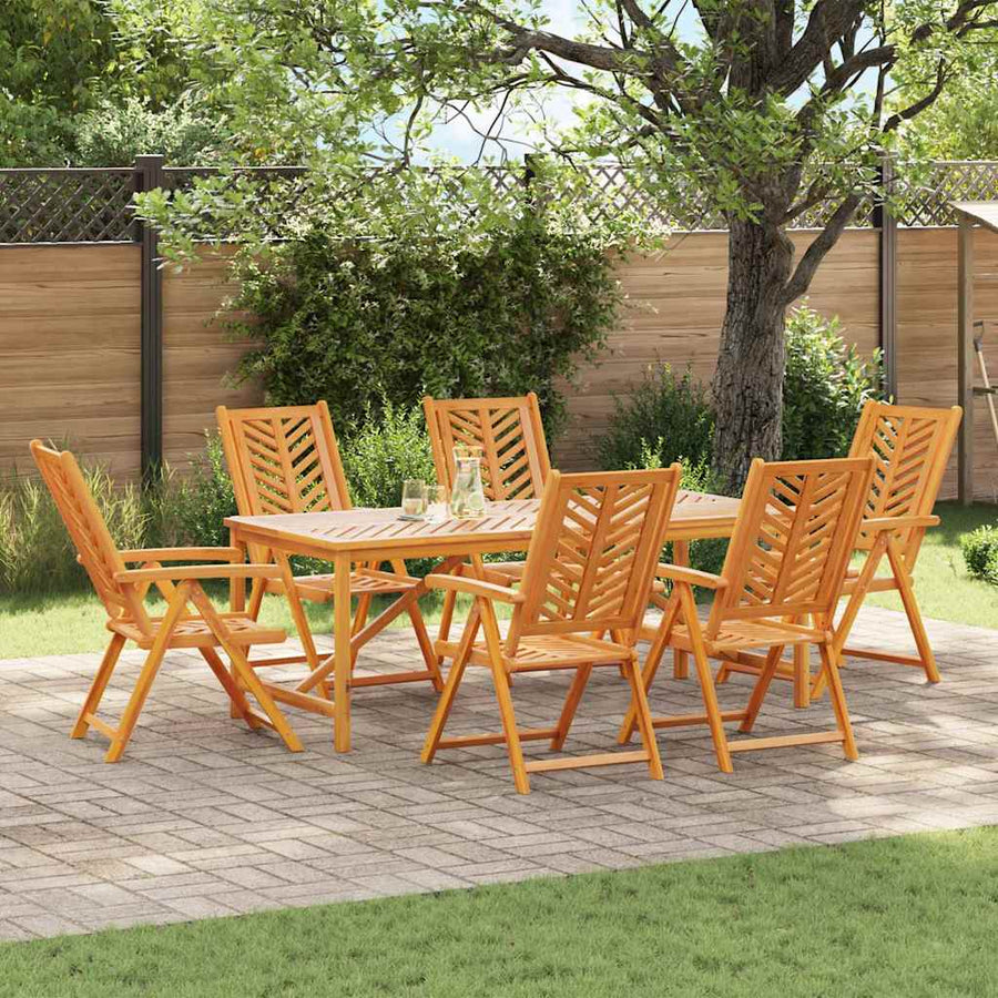 Tuin eettafelset 7 pcs Bruin Massief Acaciahout