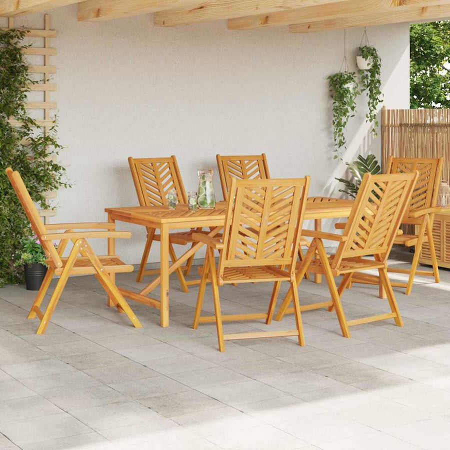 Tuin eettafelset 7 pcs Bruin Massief Acaciahout