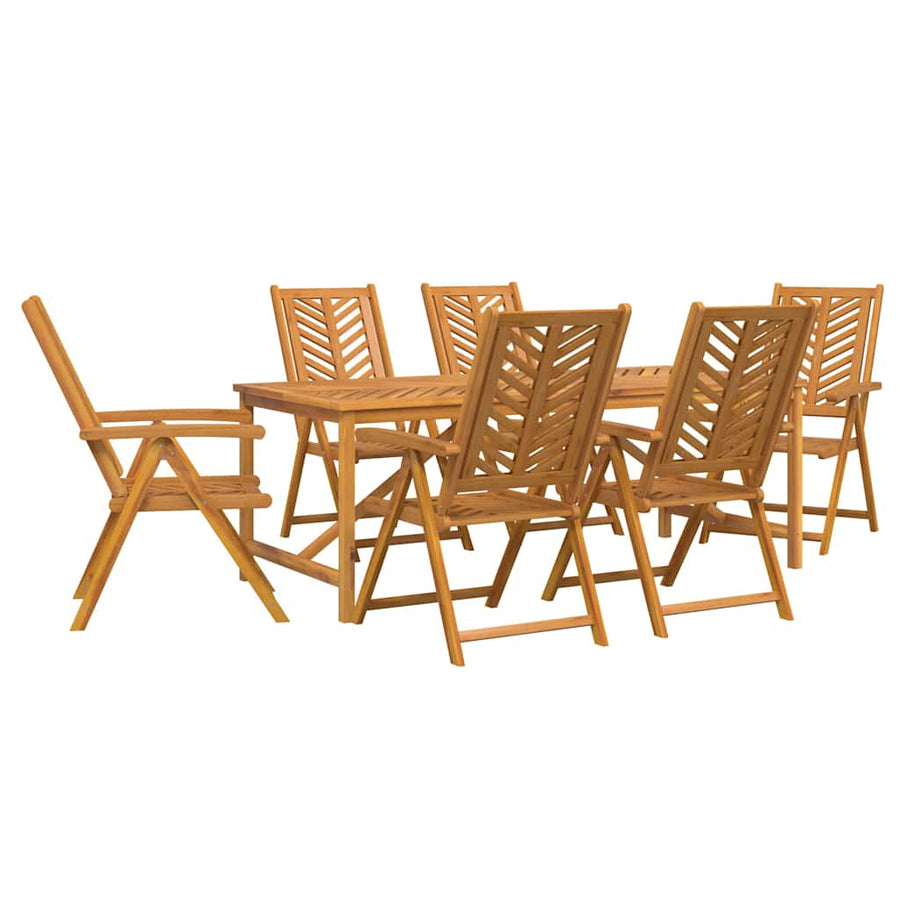 Tuin eettafelset 7 pcs Bruin Massief Acaciahout