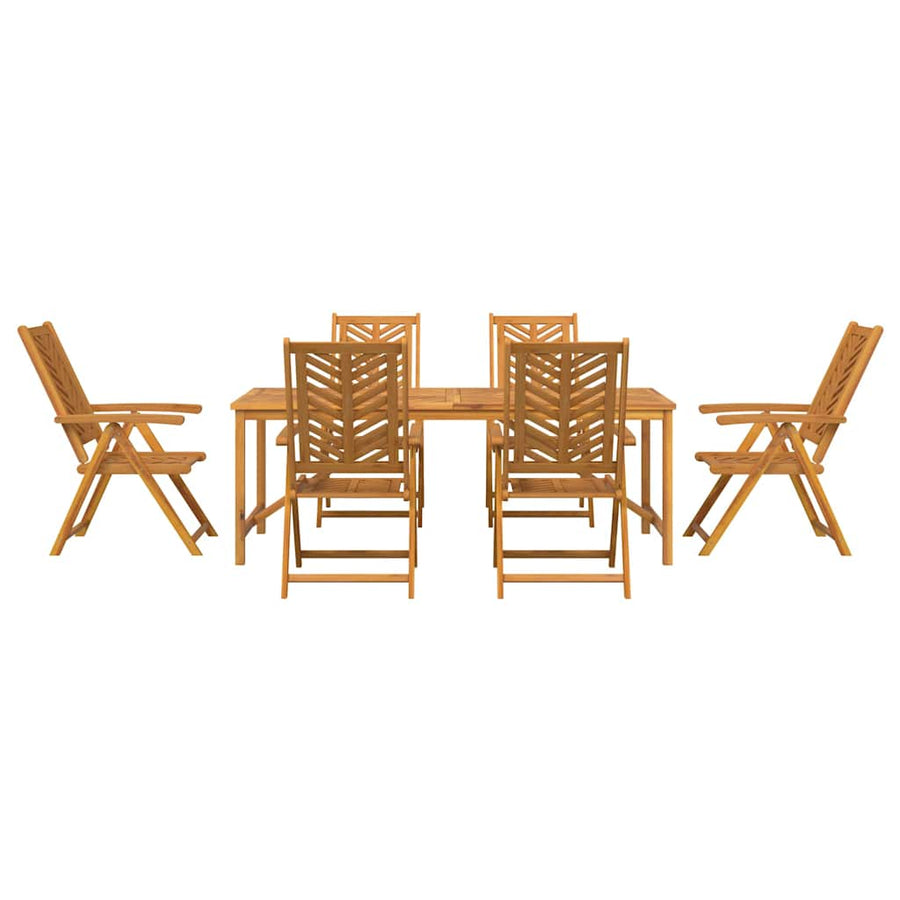 Tuin eettafelset 7 pcs Bruin Massief Acaciahout