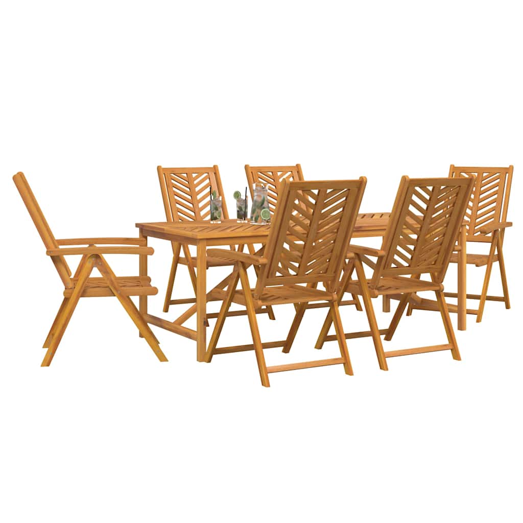 Tuin eettafelset 7 pcs Bruin Massief Acaciahout