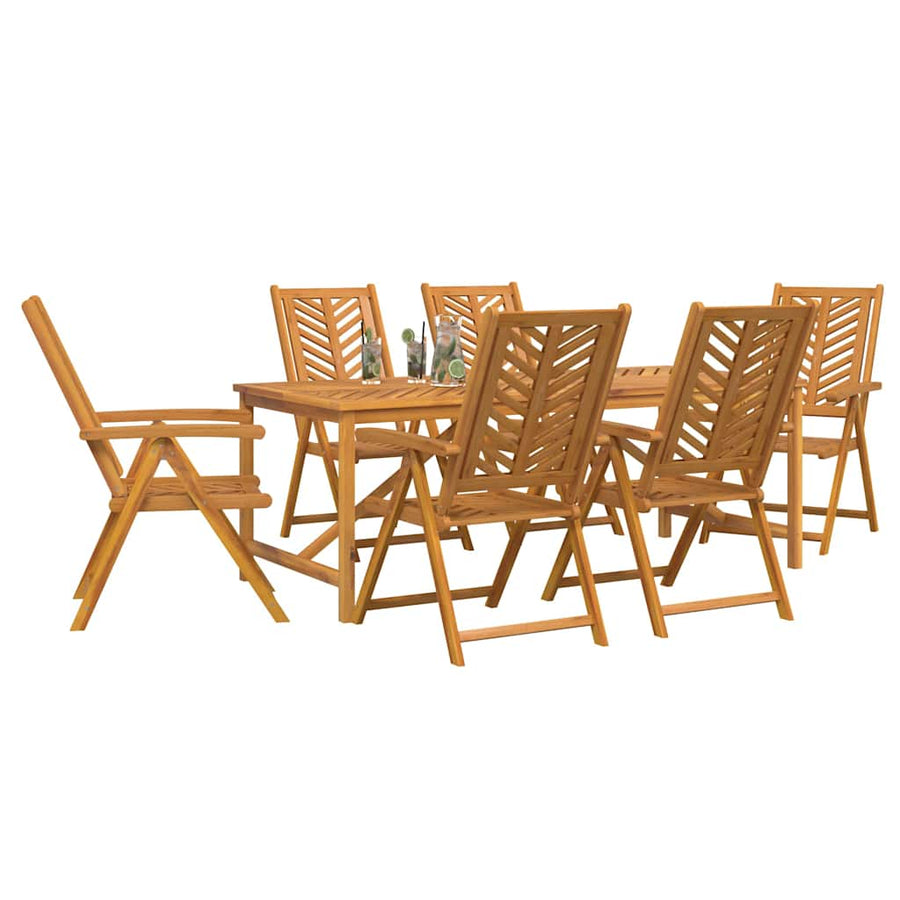 Tuin eettafelset 7 pcs Bruin Massief Acaciahout