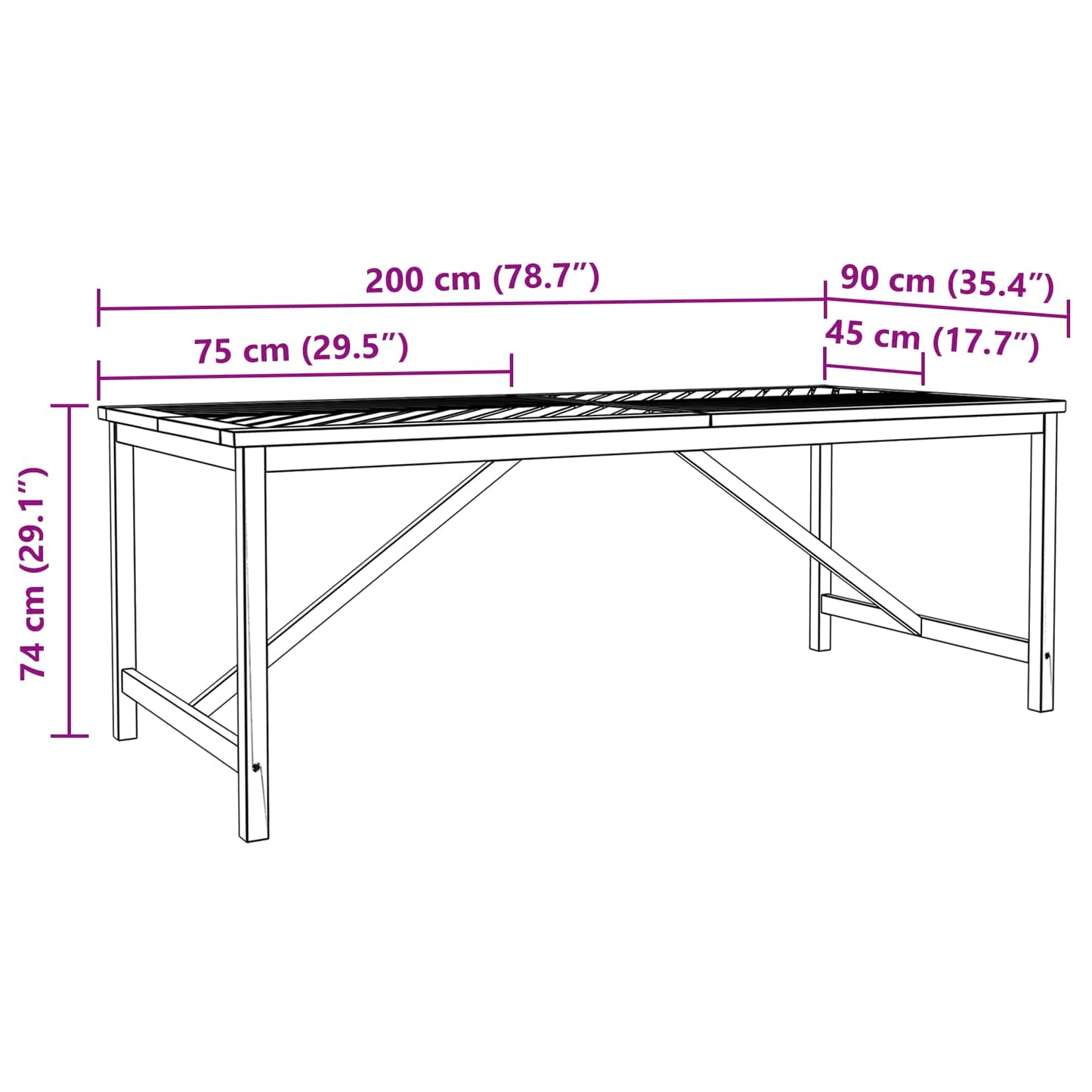 Tuin eettafelset 7 pcs Bruin Massief Acaciahout