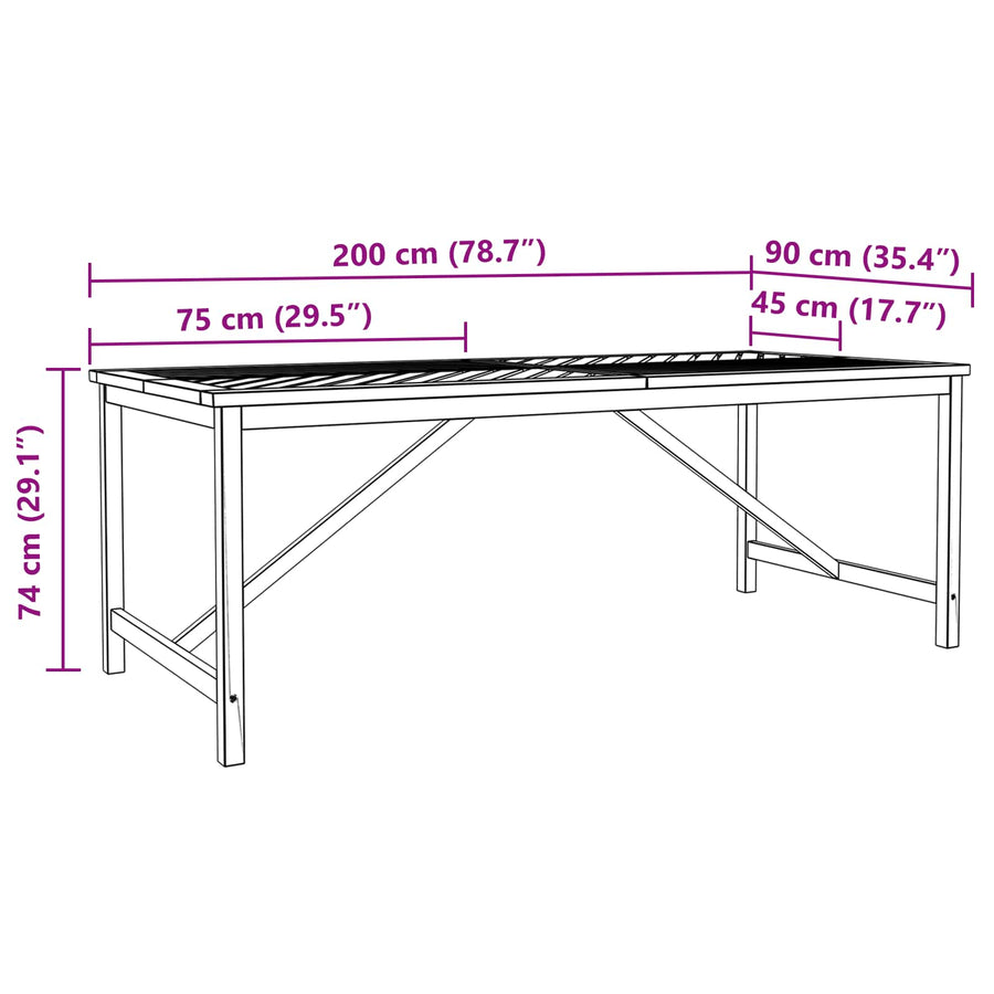 Tuin eettafelset 7 pcs Bruin Massief Acaciahout