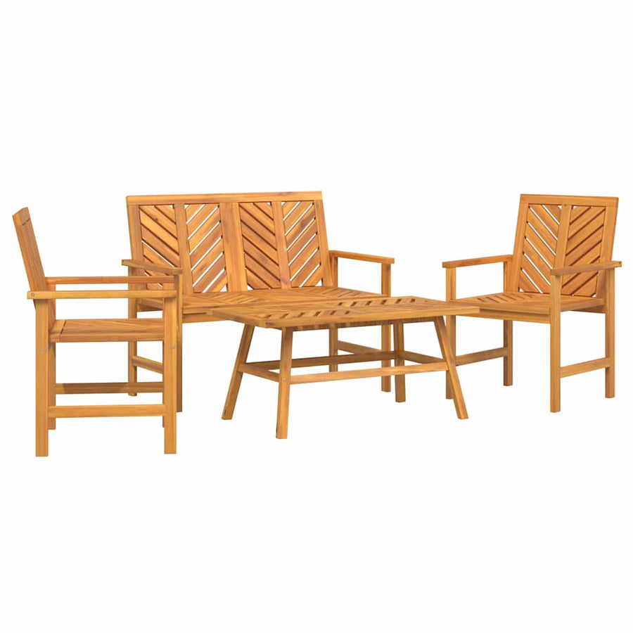Tuin loungeset 4 pcs Bruin Massief Acaciahout