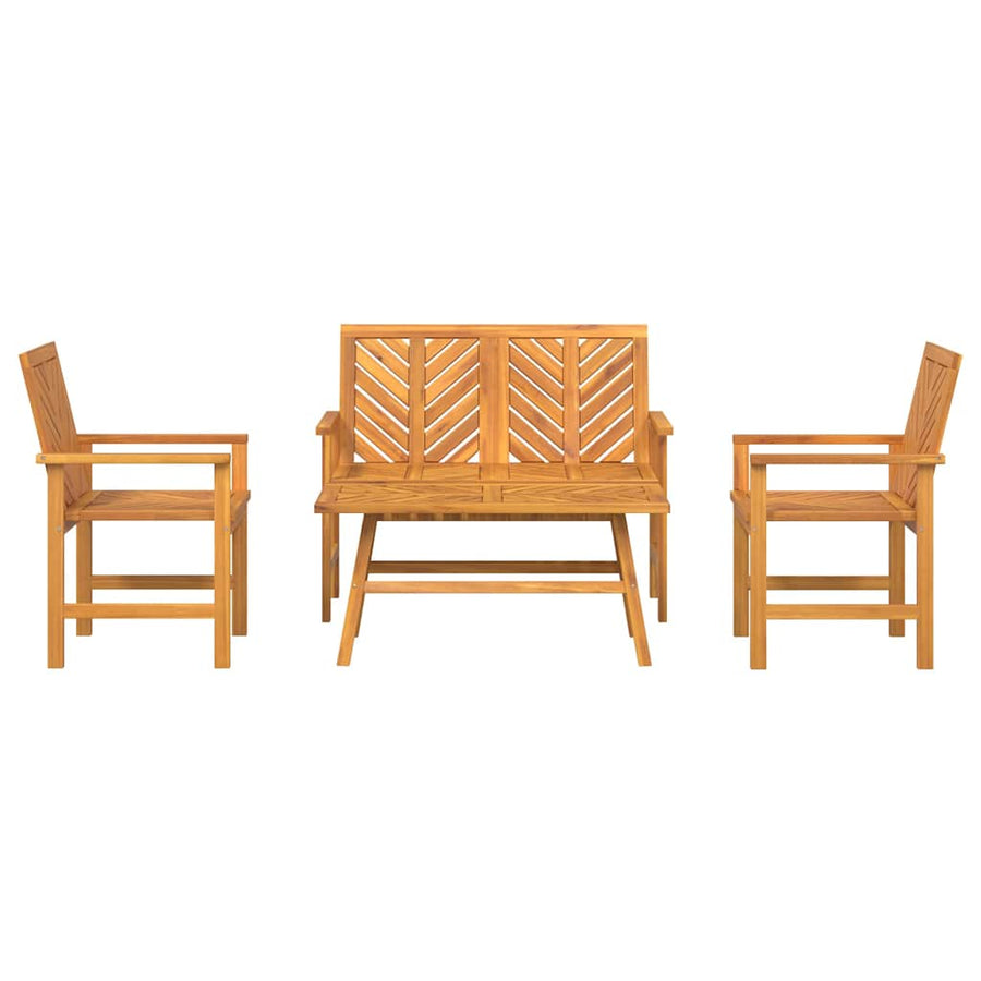 Tuin loungeset 4 pcs Bruin Massief Acaciahout
