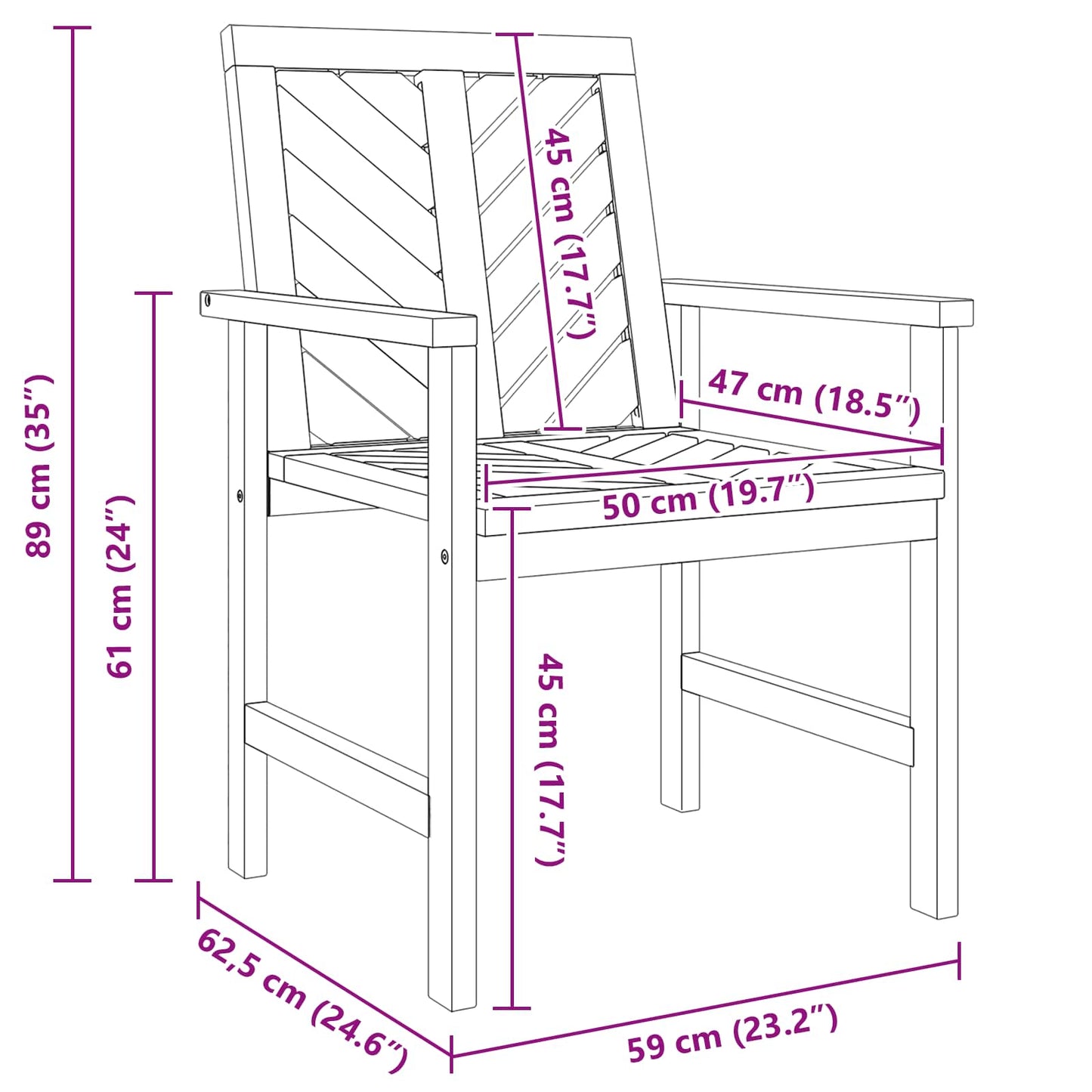 Tuin loungeset 4 pcs Bruin Massief Acaciahout