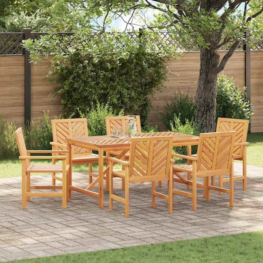 Tuin Eetset 6 pcs Bruin Medium Massief hout