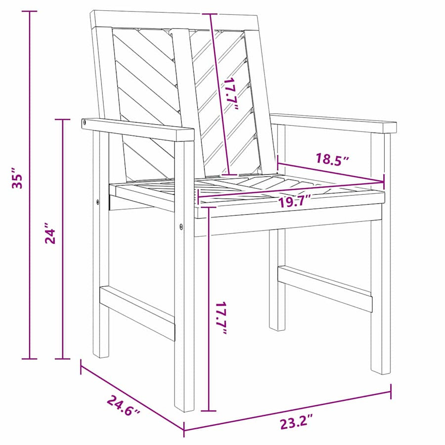 Tuin Eetset 6 pcs Bruin Medium Massief hout