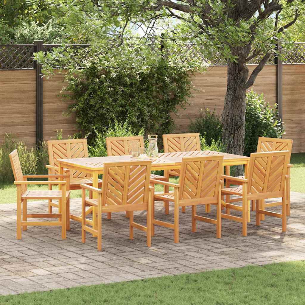 Tuin Eetset 8 pcs Bruin Standaard Massief acaciahout