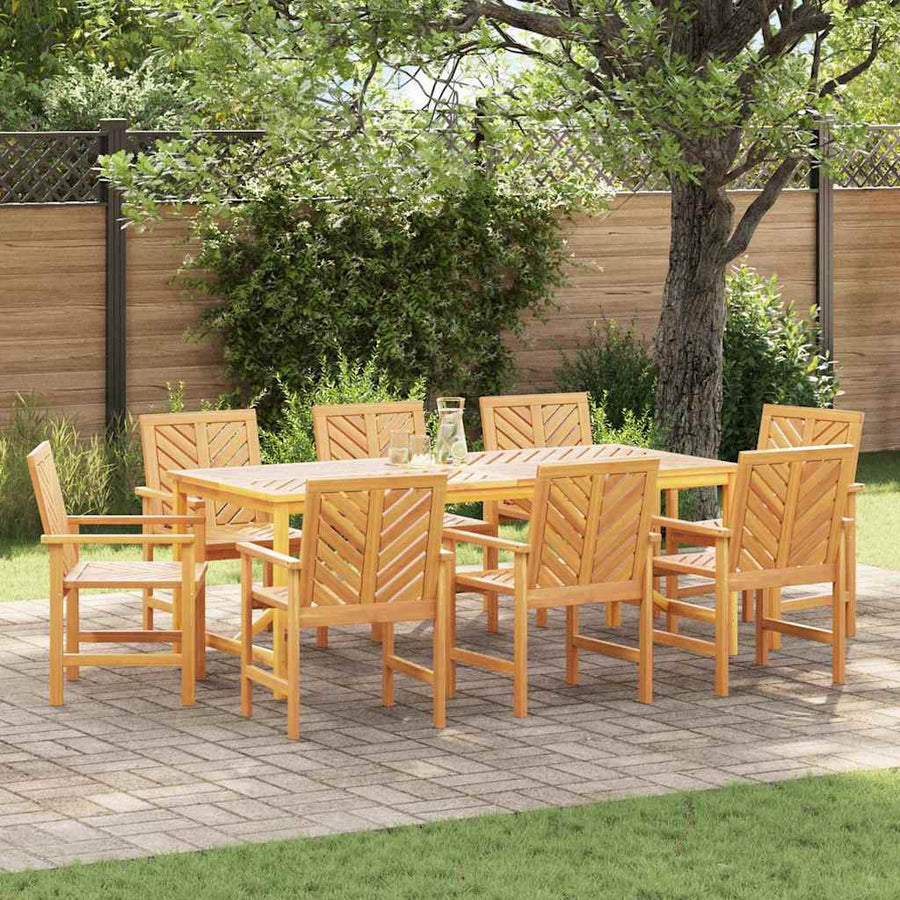 Tuin Eetset 8 pcs Bruin Standaard Massief acaciahout