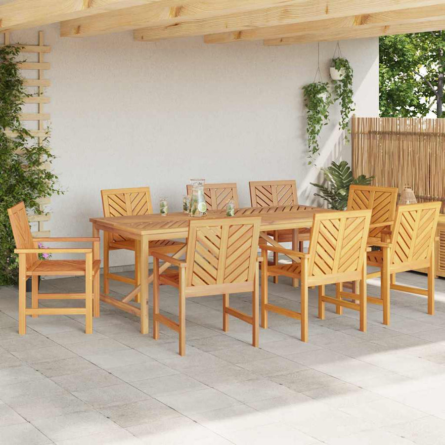 Tuin Eetset 8 pcs Bruin Standaard Massief acaciahout