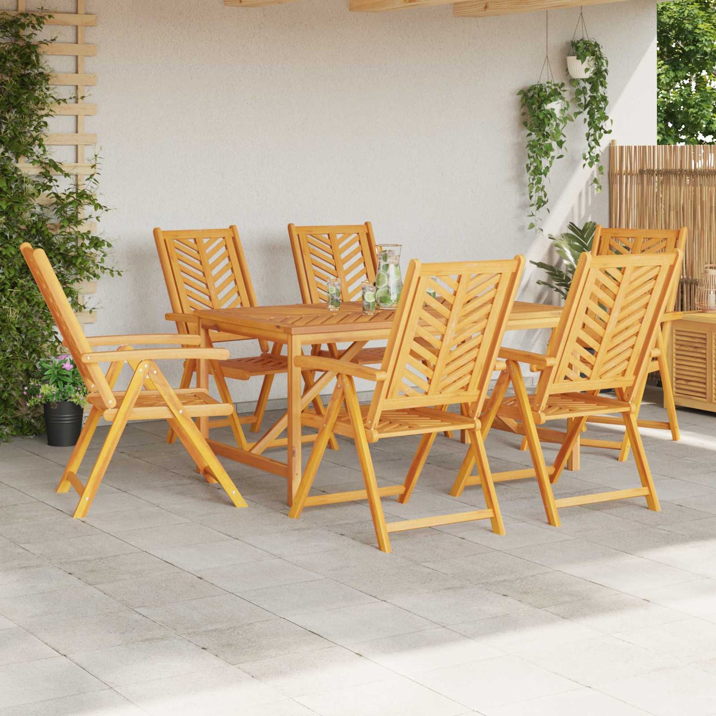 Tuinstoel 6 pcs Bruin 57 x 72 x 109 cm Massief Acaciahout
