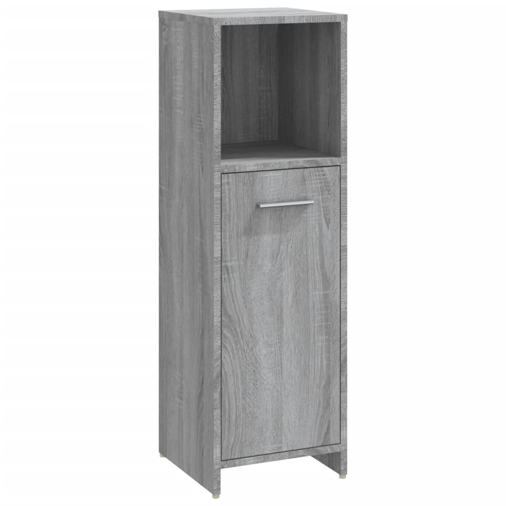 4-Delige Badkamermeubelset Bewerkt Hout Grijs Sonoma Eikenkleur