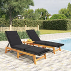 Loungeset 3-delig poly rattan acaciahout zwart