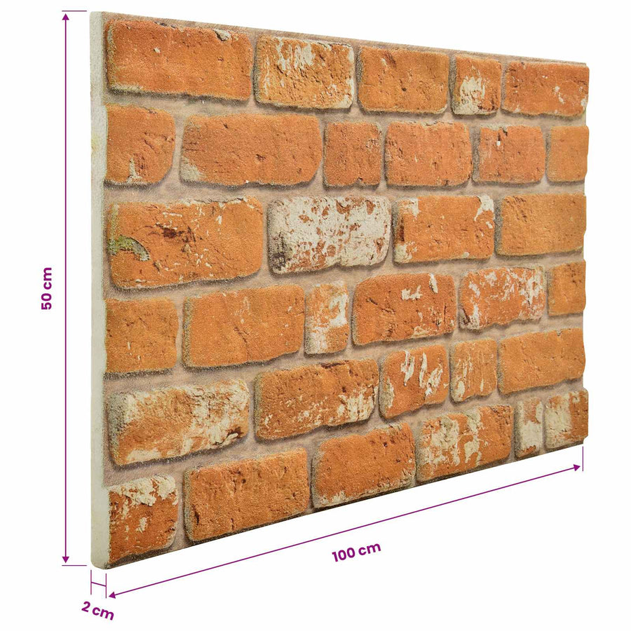 Wandpanelen 10 pcs Baksteen 100 x 50 cm EPS-schuim