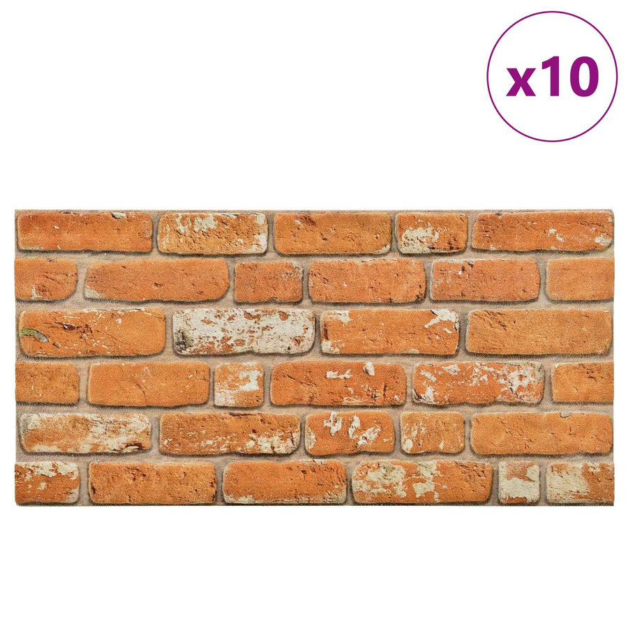 Wandpanelen 10 pcs Baksteen 100 x 50 cm EPS-schuim