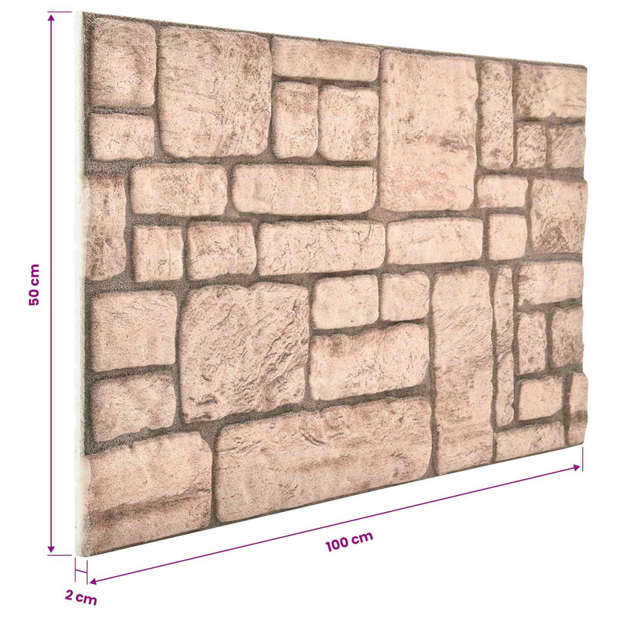 Wandpanelen 10 pcs Beige 100 x 50 cm EPS-schuim