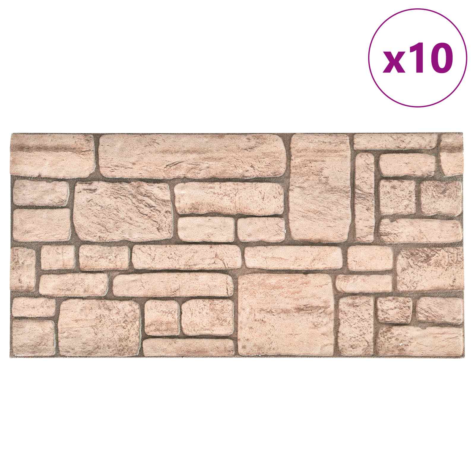 Wandpanelen 10 pcs Beige 100 x 50 cm EPS-schuim