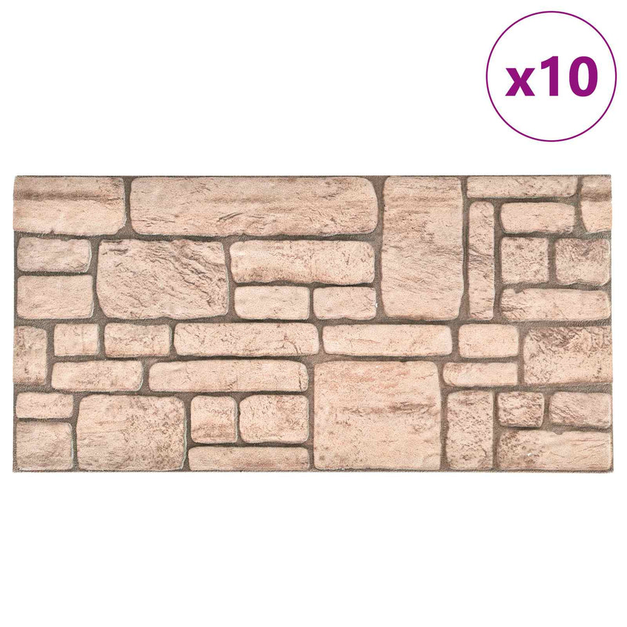 Wandpanelen 10 pcs Beige 100 x 50 cm EPS-schuim