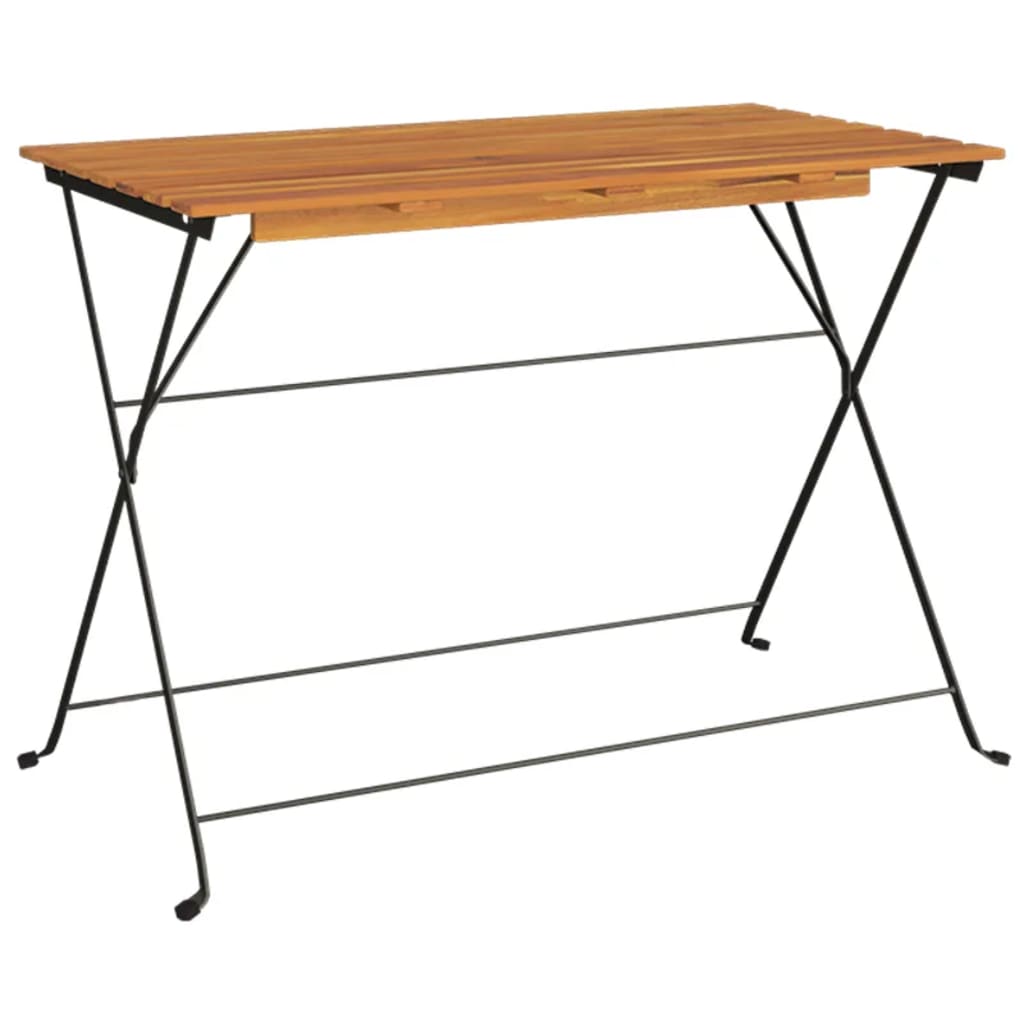 Bistrotafel Inklapbaar 100X54X71 Cm Massief Acaciahout En Staal