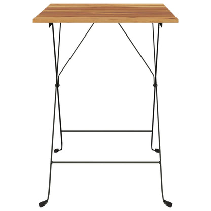 Bistrotafel Inklapbaar 55X54X71 Cm Massief Teakhout En Staal