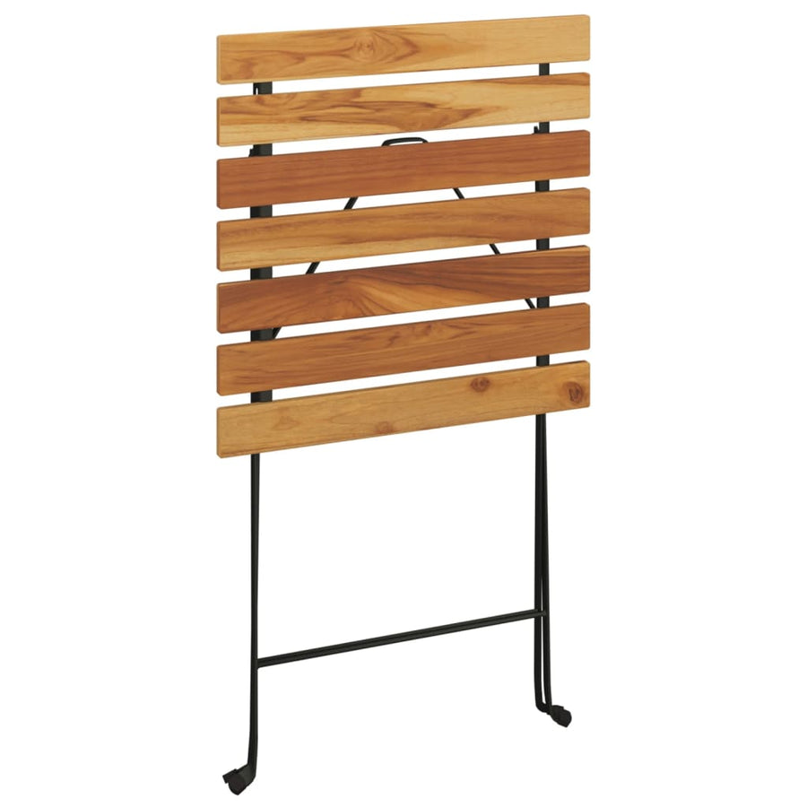 Bistrotafel Inklapbaar 55X54X71 Cm Massief Teakhout En Staal