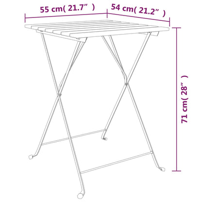Bistrotafel Inklapbaar 55X54X71 Cm Massief Teakhout En Staal