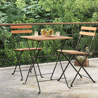 Folding bistro table 55x54x71 cm solid teak and steel