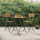 Bistro Chairs 2 pcs foldable solid teak wood and steel