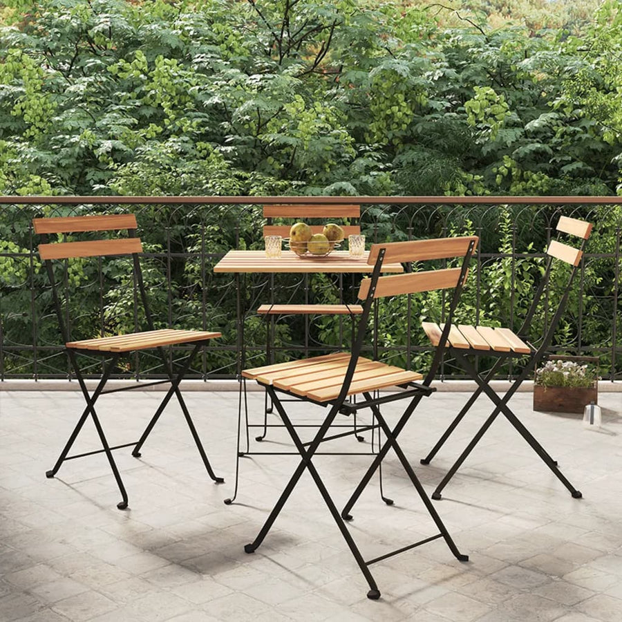 Bistrostoelen Inklapbaar Massief Teakhout En Staal 4