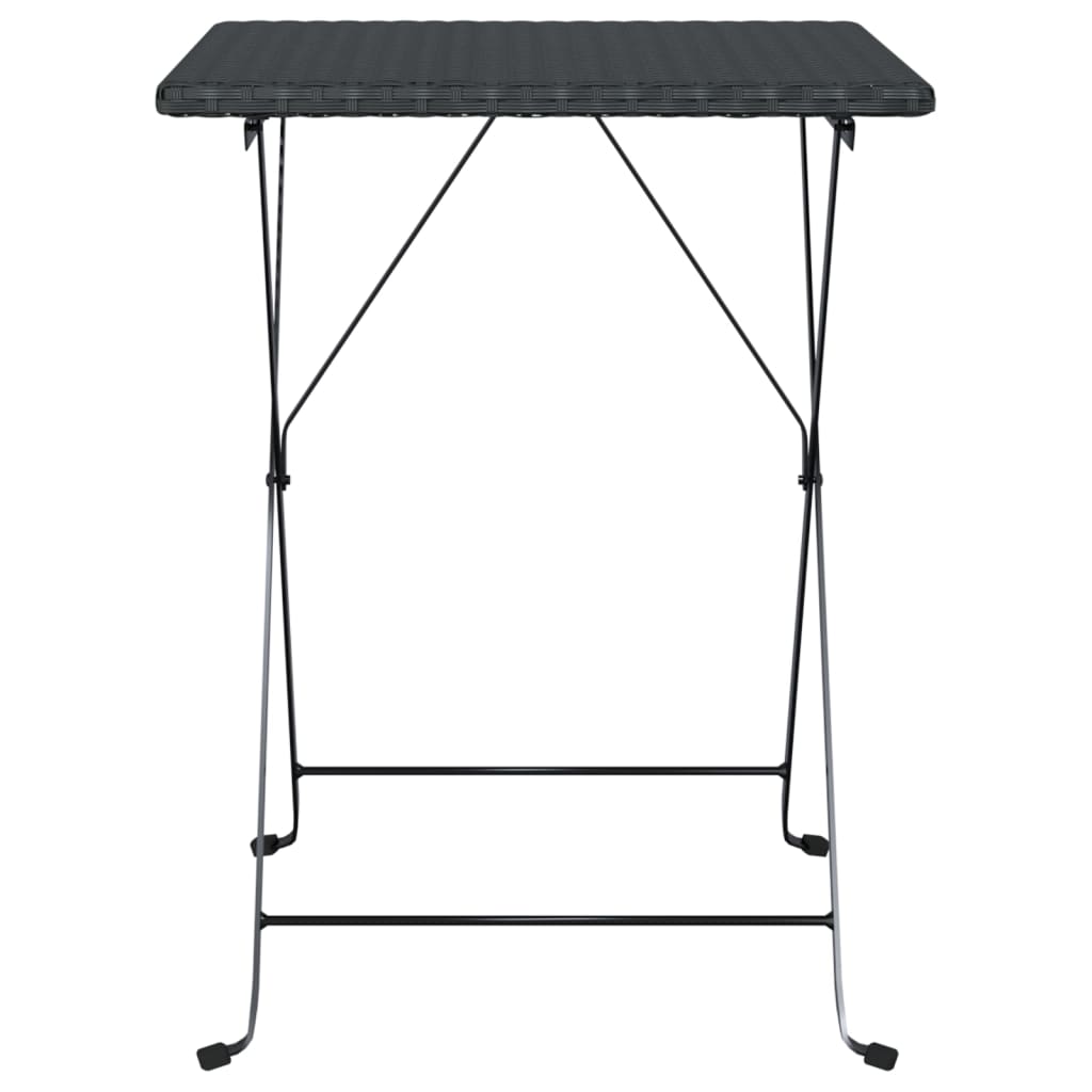Bistrotafel inklapbaar 55x54x71 cm poly rattan zwart