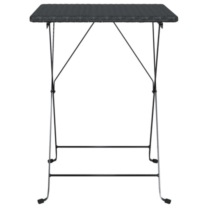 Bistrotafel inklapbaar 55x54x71 cm poly rattan zwart