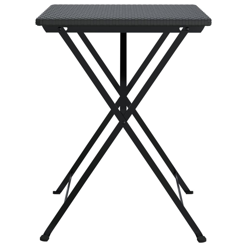Bistrotafel inklapbaar 55x54x71 cm poly rattan zwart