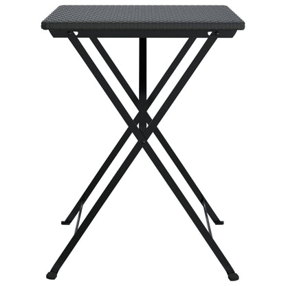 Bistrotafel inklapbaar 55x54x71 cm poly rattan zwart