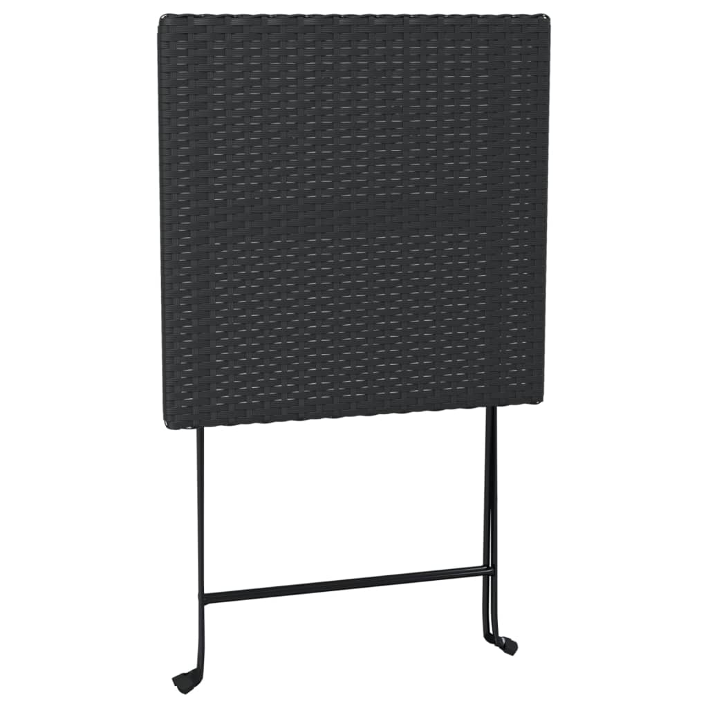 Bistrotafel inklapbaar 55x54x71 cm poly rattan zwart