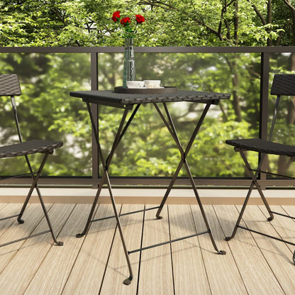 Bistrotafel inklapbaar 55x54x71 cm poly rattan zwart