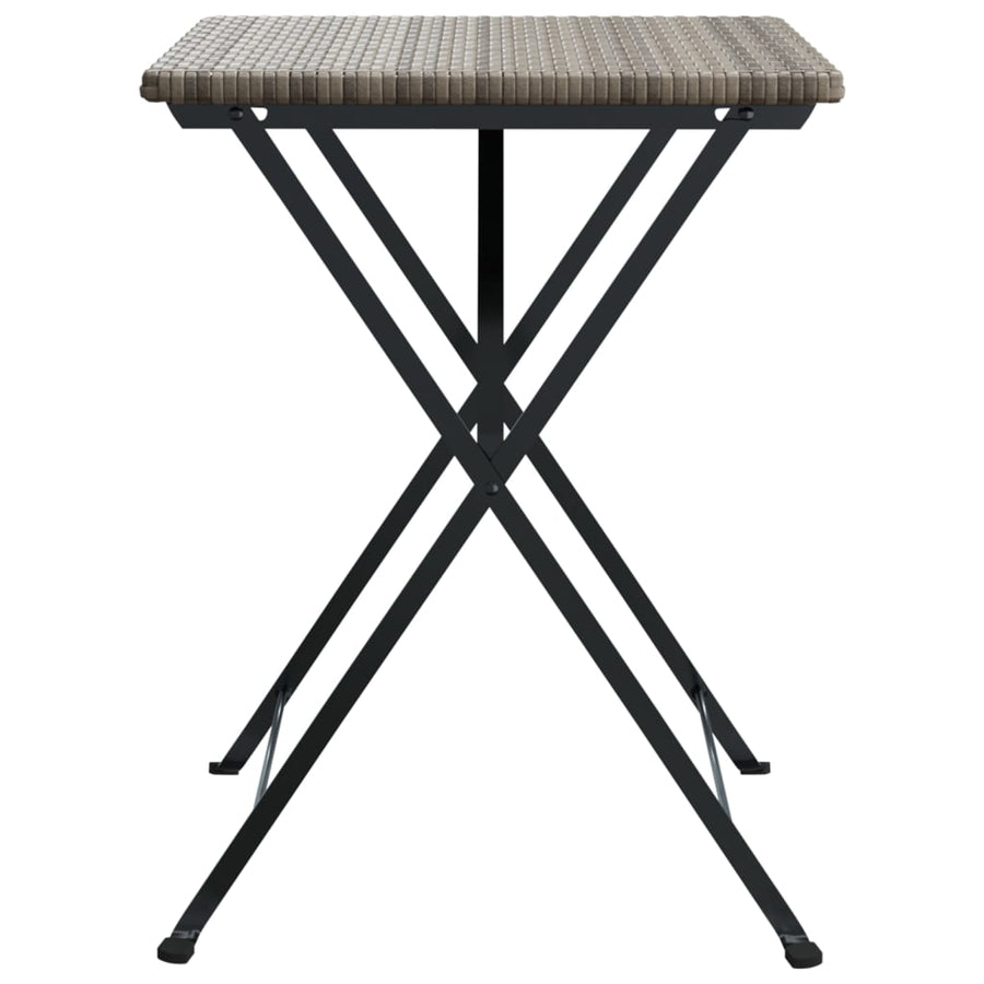 Bistrotafel Inklapbaar 55X54X71 Cm Poly Rattan Grijs