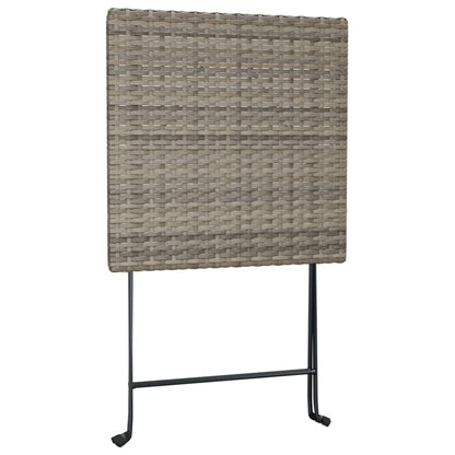 Bistrotafel Inklapbaar 55X54X71 Cm Poly Rattan Grijs
