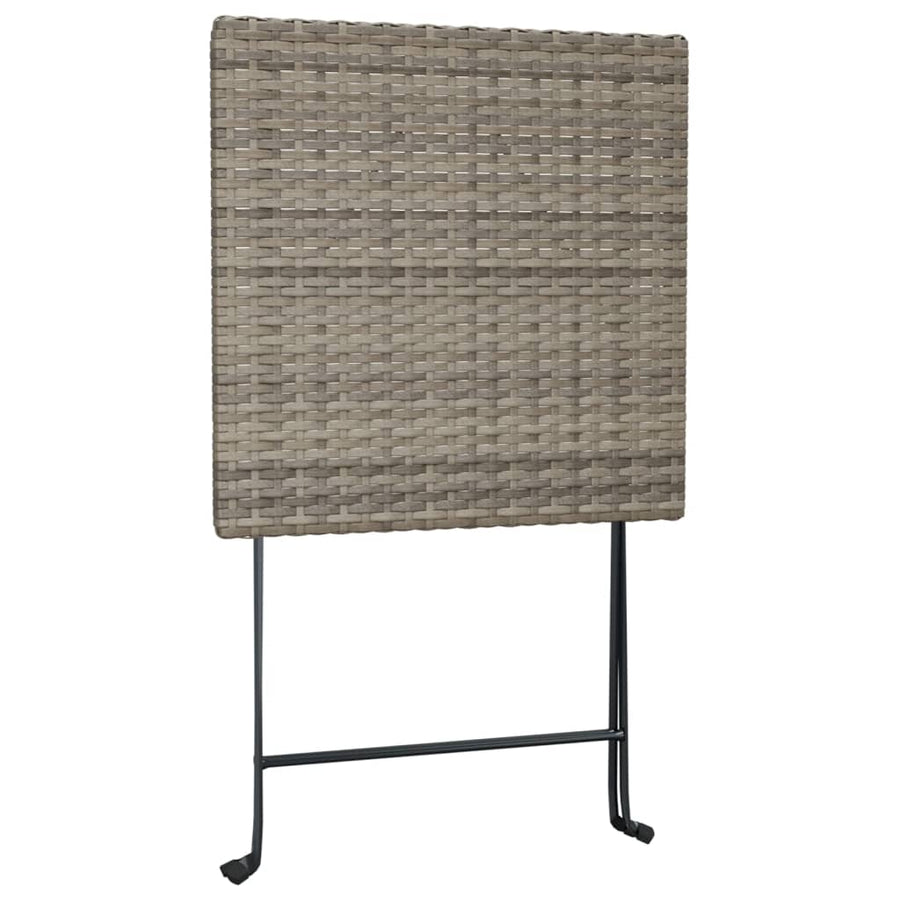 Bistrotafel Inklapbaar 55X54X71 Cm Poly Rattan Grijs