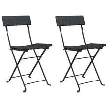 Bistrostoelen Inklapbaar Poly Rattan En Staal 2 Zwart