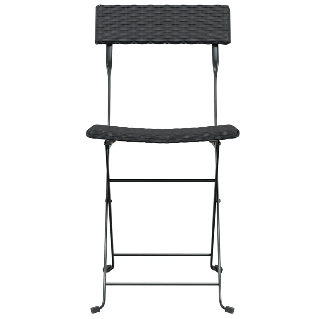 Bistrostoelen Inklapbaar Poly Rattan En Staal 2 Zwart