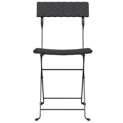 Bistrostoelen Inklapbaar Poly Rattan En Staal 2 Zwart