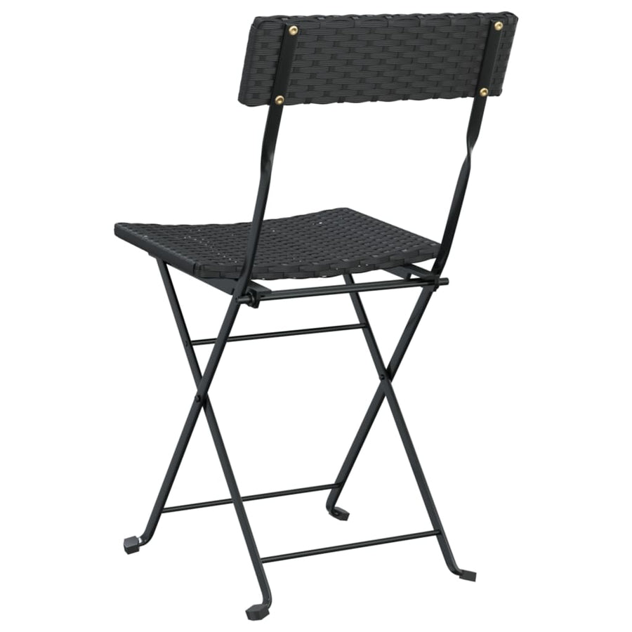 Bistrostoelen Inklapbaar Poly Rattan En Staal 2 Zwart
