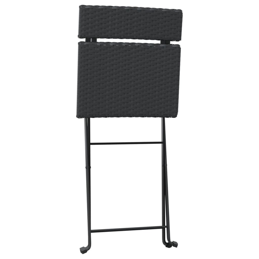 Bistrostoelen Inklapbaar Poly Rattan En Staal 2 Zwart